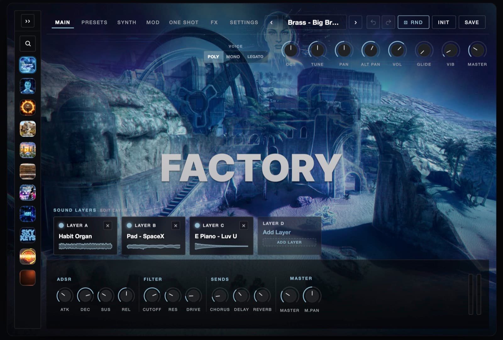 Factory Library loaded in Sampler 2