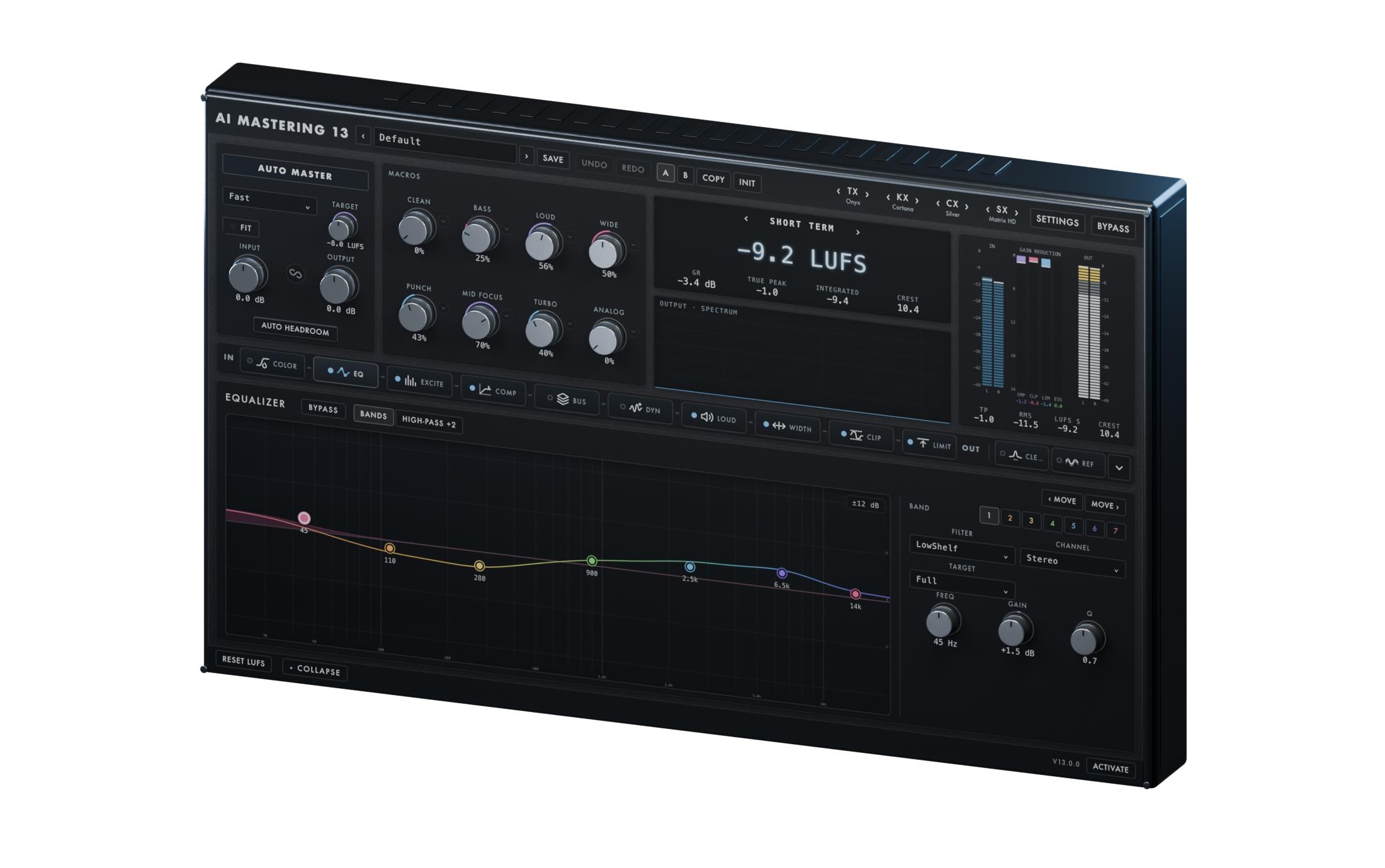 AI Mastering 13 interface